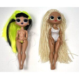 Lot 2 L.O.L. LOL OMG Remix Rock Bhad Gurl & Series 1 Swag Fashion Doll Nude READ